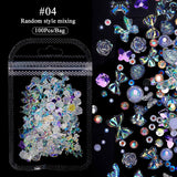 100pcs Colorful Bowknot Flowers 3D Nail Decorations Nail Art No Brand 04 