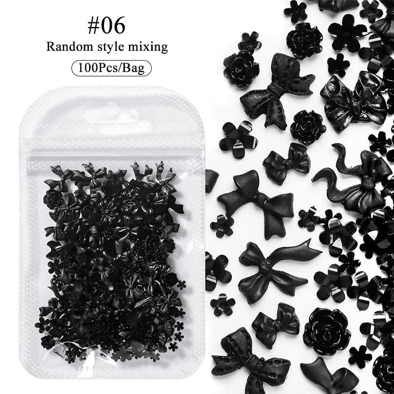 100pcs Colorful Bowknot Flowers 3D Nail Decorations Nail Art No Brand 06 