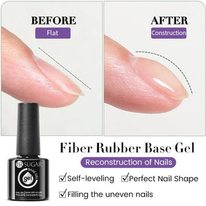 Fiber Rubber Base Gel 7ml Base & Top Coat UR SUGAR 