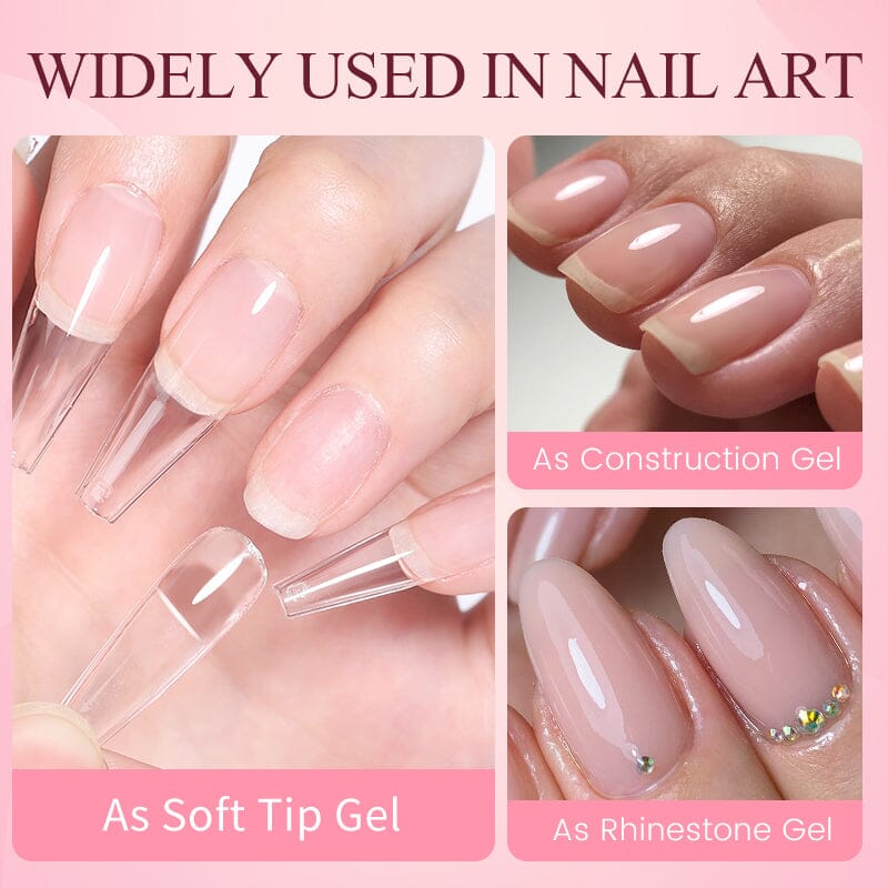 3 In 1 Soft Gel Tip Adhesive Gel Nail Polish LILYCUTE 