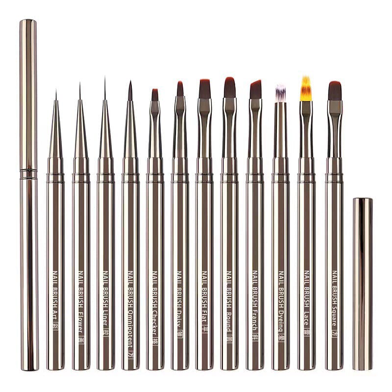 Gray Metal Handle Nail Brush Tools & Accessories No Brand 