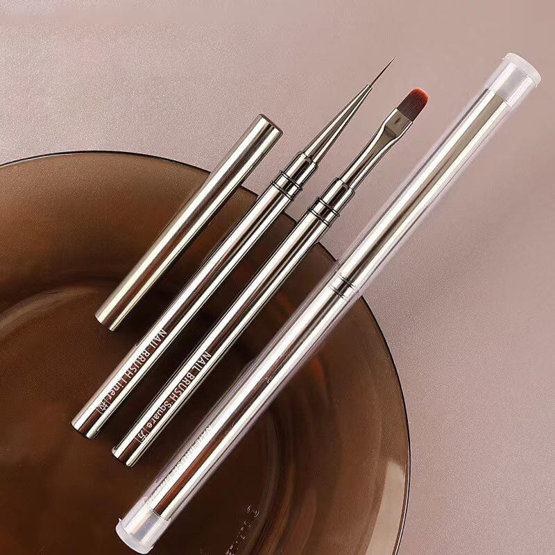 Gray Metal Handle Nail Brush Tools & Accessories No Brand 