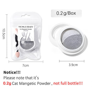 White Cat Magnetic Powder NDM007 Nail Art NICOLE DIARY 
