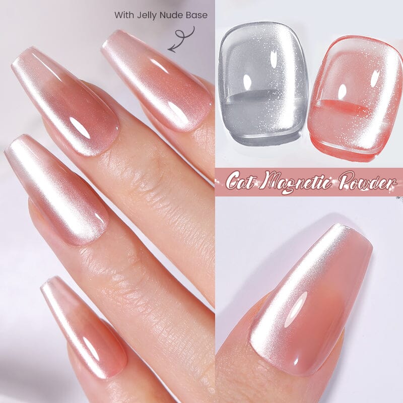 White Cat Magnetic Powder NDM007 Nail Art NICOLE DIARY 