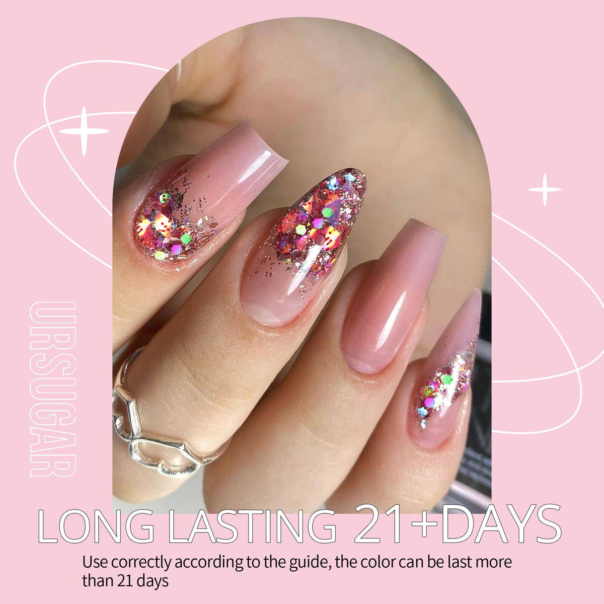6 Colors Extension Nail Gel Starter Kit Flexible Rose 15ml Extension Nail Gel UR SUGAR 