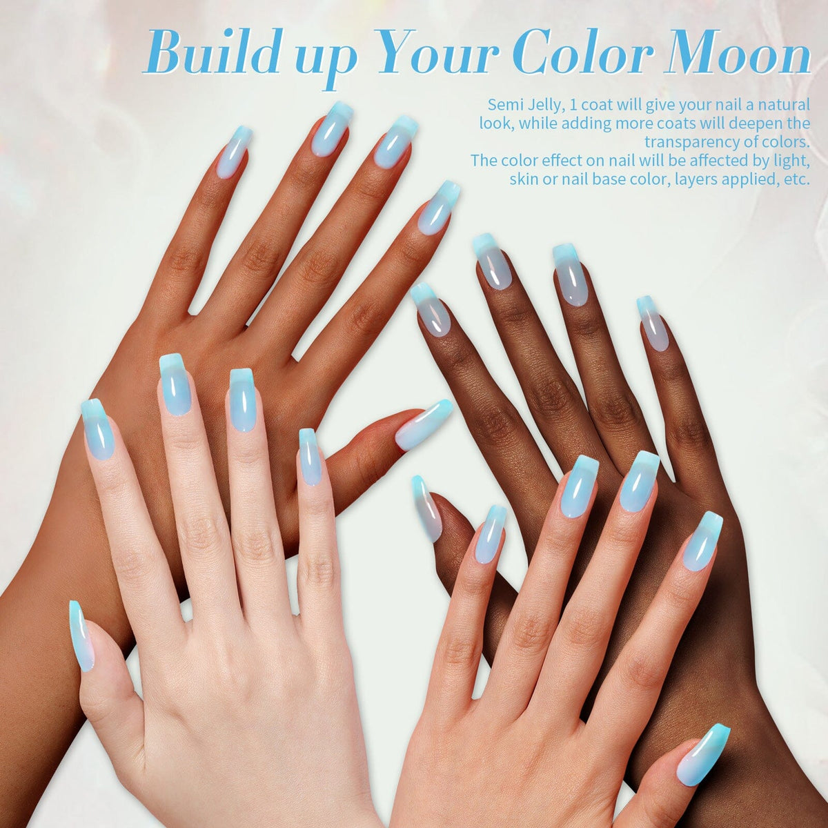 Blue Hema-Free Semi Jelly Gel Polish #11 15ml Gel Nail Polish BORN PRETTY 