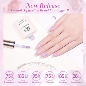 Purple Hema-Free Glitter Jelly Gel Polish #07 15ml Gel Nail Polish BORN PRETTY 