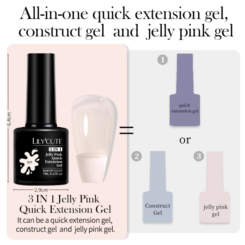 Jelly Pink Quick Extension Nail Gel 7ml Extension Nail Gel LILYCUTE 