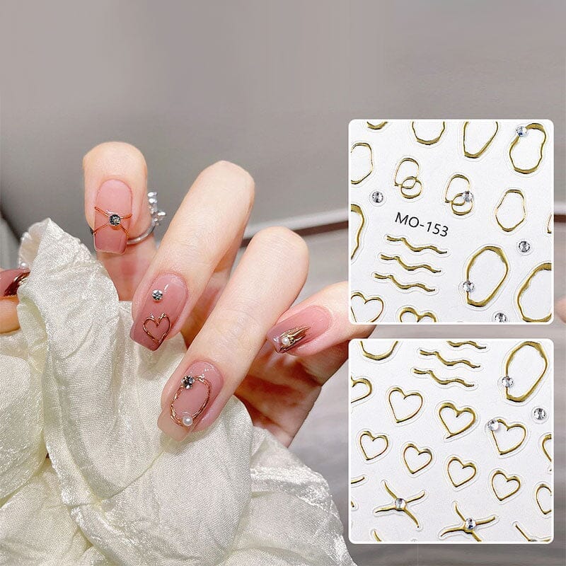 Metal Rhinestones 3D Nail Sticker MO153-Silver Nail Art No Brand 