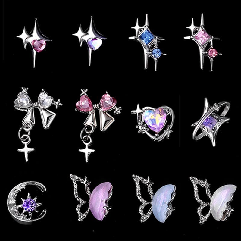 5pcs Rhinestones Metal Nail Decorations #02 Clearance No Brand 