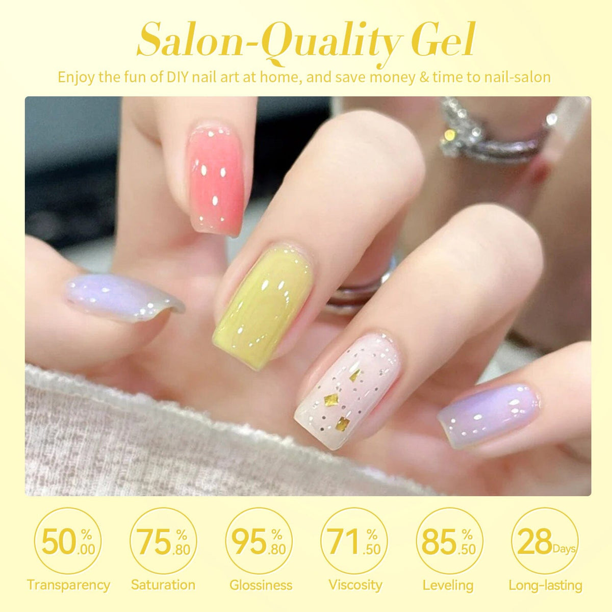6 Colors Hey Candy Semi Jelly Gel Polish Set 7ml Gel Nail Polish BORN PRETTY 