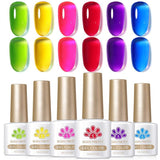 6 Colors Jelly Gel Polish Set 7ml Gel Nail Polish BORN PRETTY J29 Neon Garden 