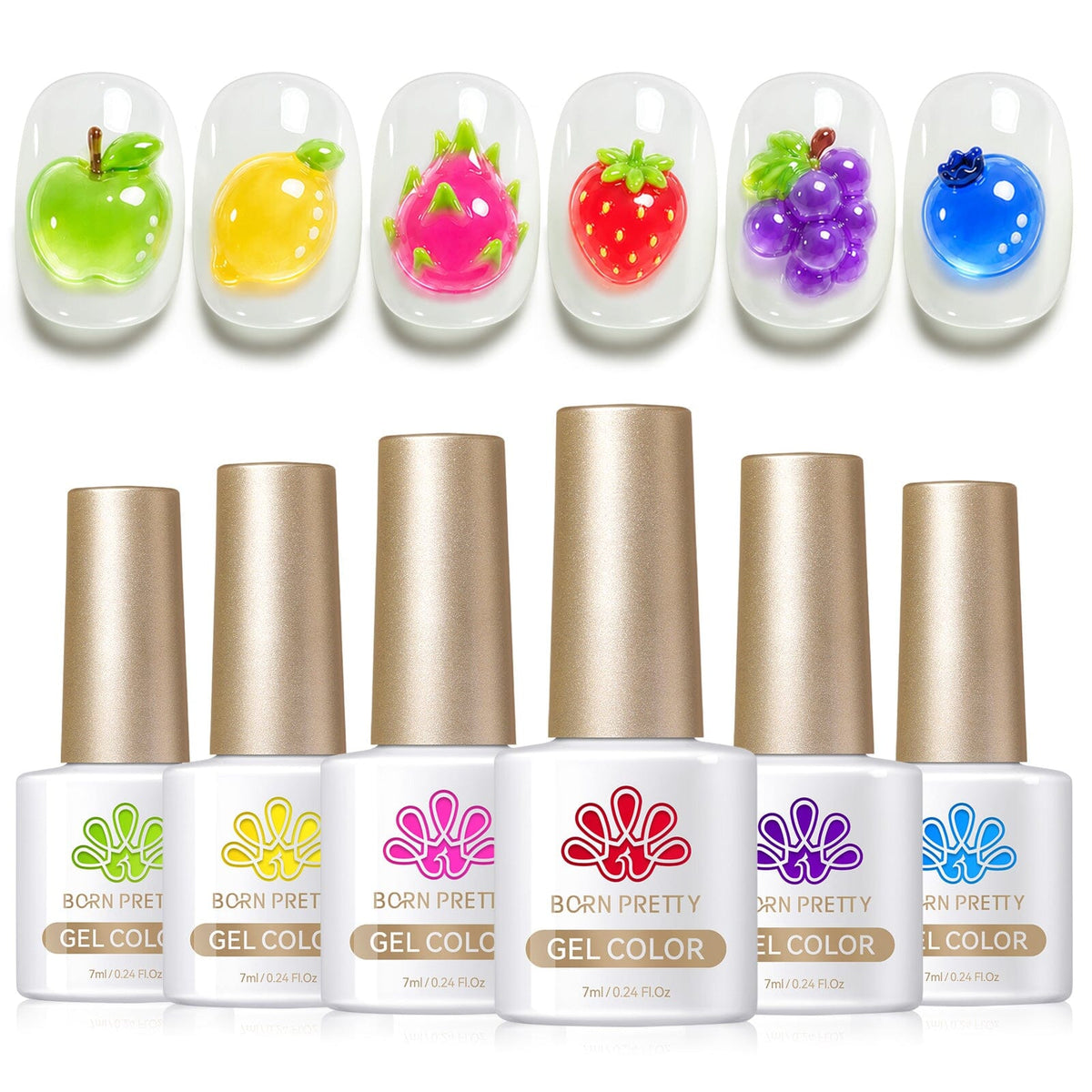 6 Colors Jelly Gel J29 Neon Garden 7ml Gel Nail Polish BORN PRETTY 