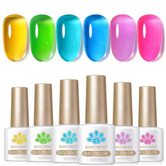 6 Colors Jelly Gel J38 Summer Soda 7ml Gel Nail Polish BORN PRETTY 