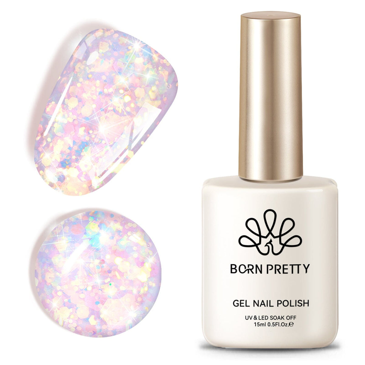 AB Color Glitter Sequins Gel Polish 15ml Gel Nail Polish BORN PRETTY 