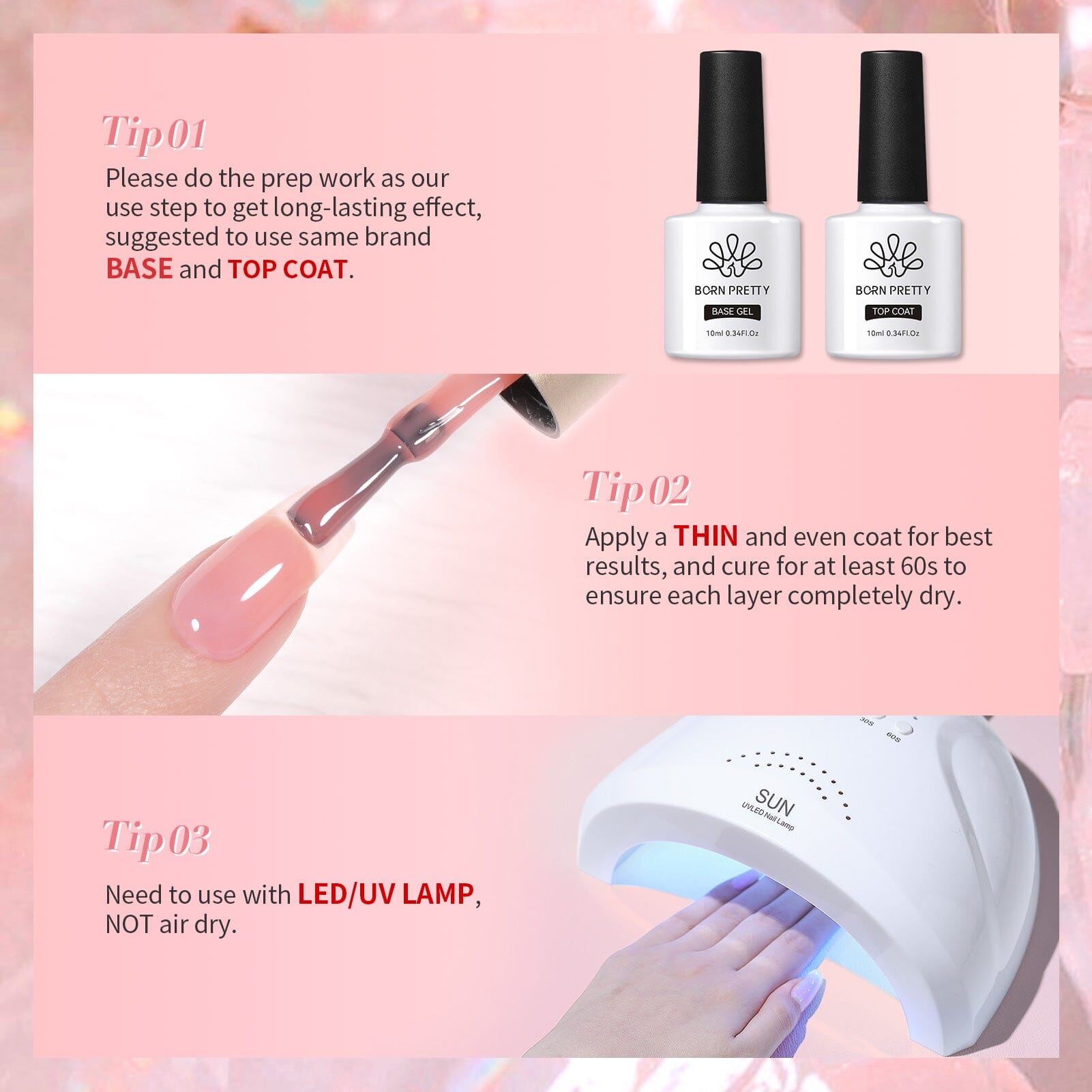 6 Colors Misty Rose Semi Jelly Gel Polish Set 7ml Gel Nail Polish BORN PRETTY 