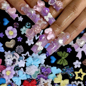 100pcs Nail Decoration Pearl Charms Random Mixed #04 Nail Decoration No Brand 