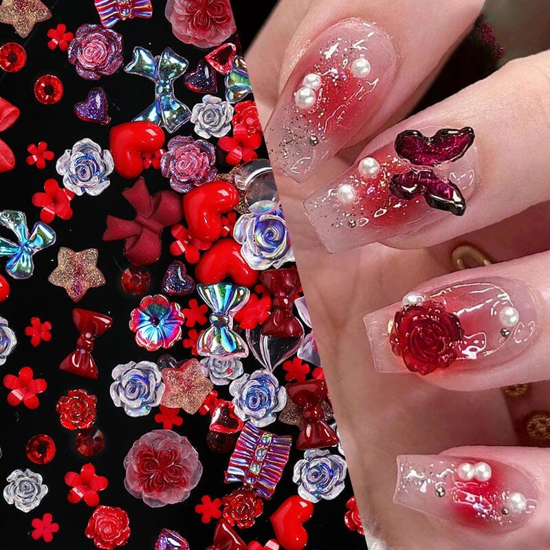 100pcs Nail Decoration Pearl Charms Random Mixed #05 Nail Decoration No Brand 