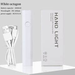 Hand Light Nail Lamp USB Rechargeable 3W Tools & Accessories No Brand White Octagon 