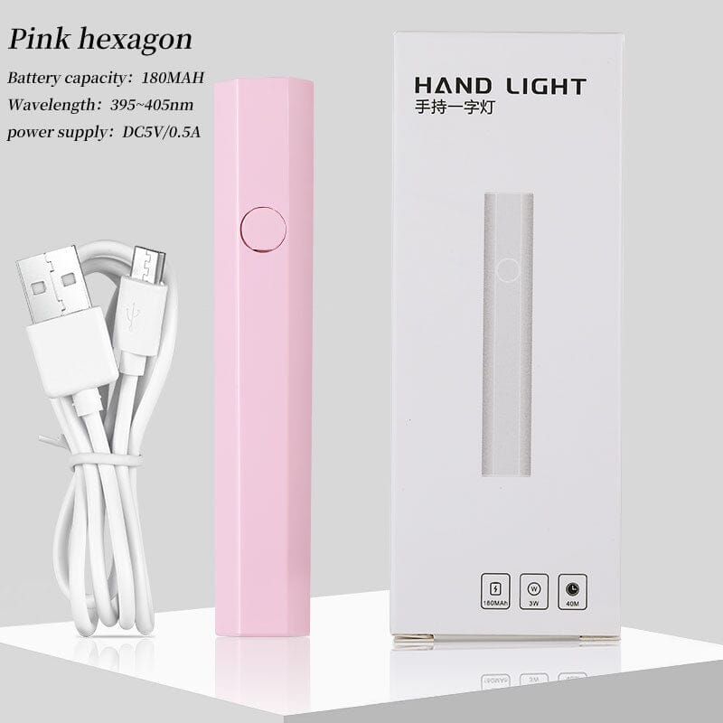 Hand Light Nail Lamp USB Rechargeable 3W Tools & Accessories No Brand Pink Hexagon 