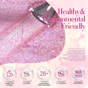 [US ONLY] Iridescent Reflective Cat Magnetic Gel Pink 15ml Gel Nail Polish BORN PRETTY 