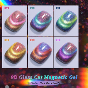 [US ONLY] 6 Colors 9D Glass Cat Megnetic Gel Set 7ml Gel Nail Polish BORN PRETTY 