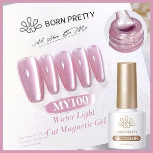 [US ONLY] 6 Colors Pink Water Light Cat Magnetic Gel Set 7ml Gel Nail Polish BORN PRETTY 