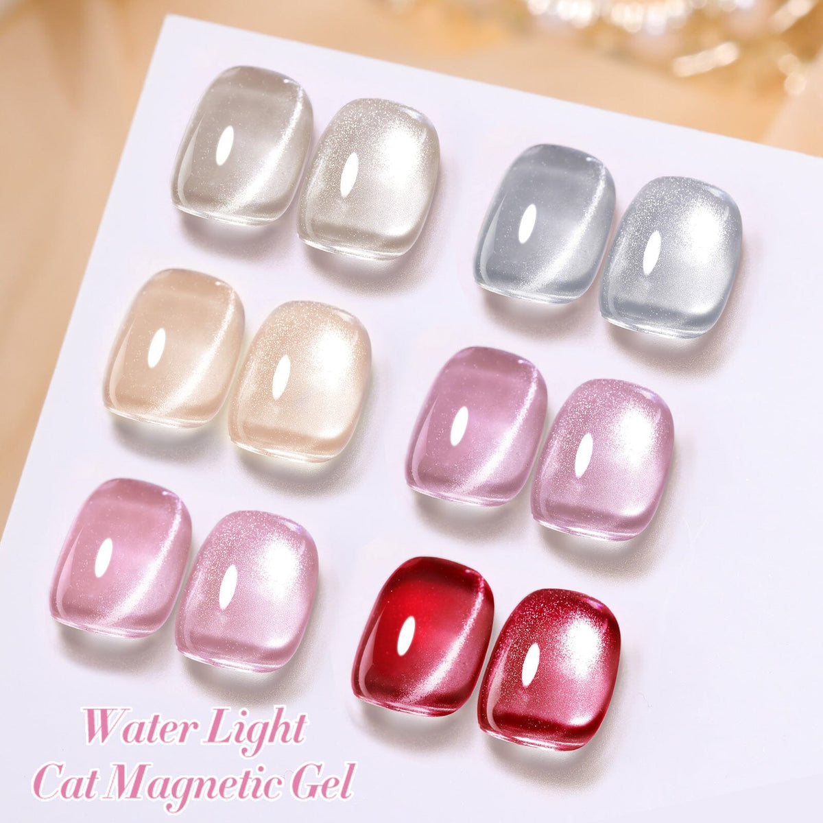 [US ONLY] 6 Colors Pink Water Light Cat Magnetic Gel Polish Set 7ml Gel Nail Polish BORN PRETTY 