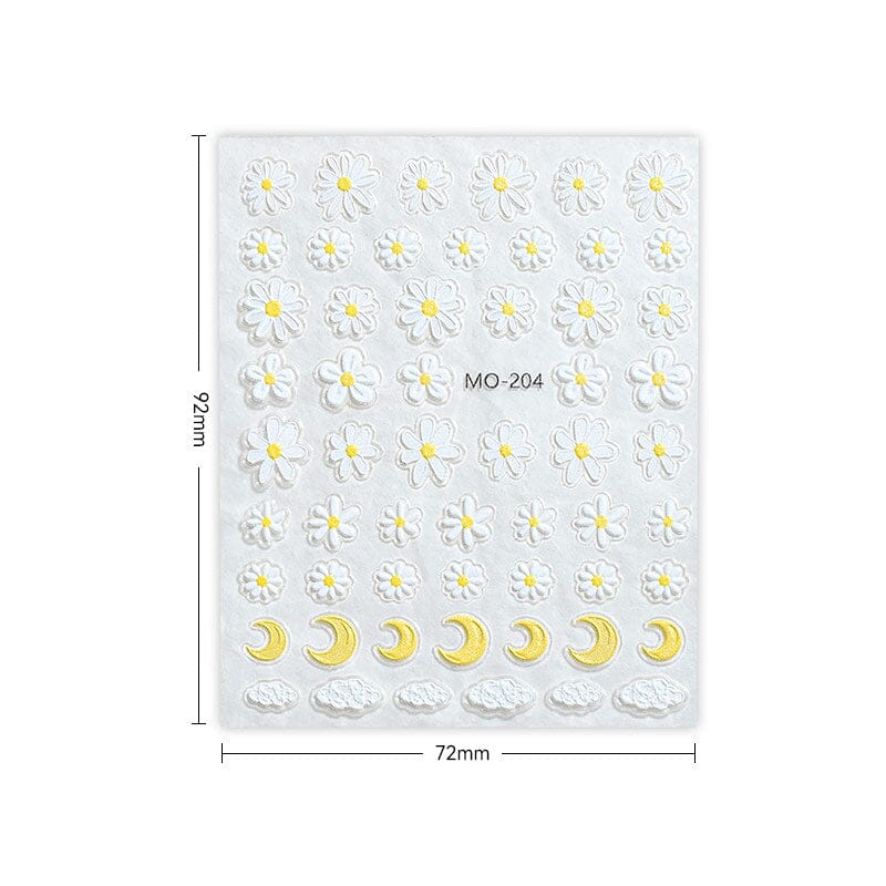 Flowers 3D Nail Sticker MO-204 Nail Art No Brand 