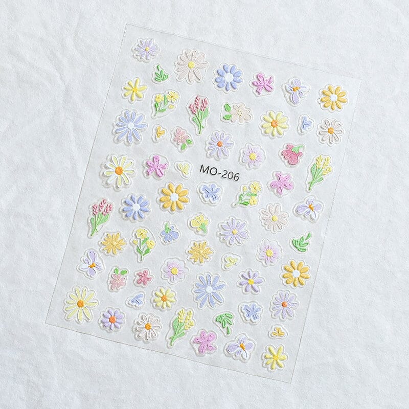 Flowers 3D Nail Sticker MO-204 Nail Art No Brand 