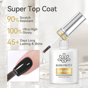 2pcs Set Base Gel & Super Top Coat 15ml Gel Nail Polish BORN PRETTY 