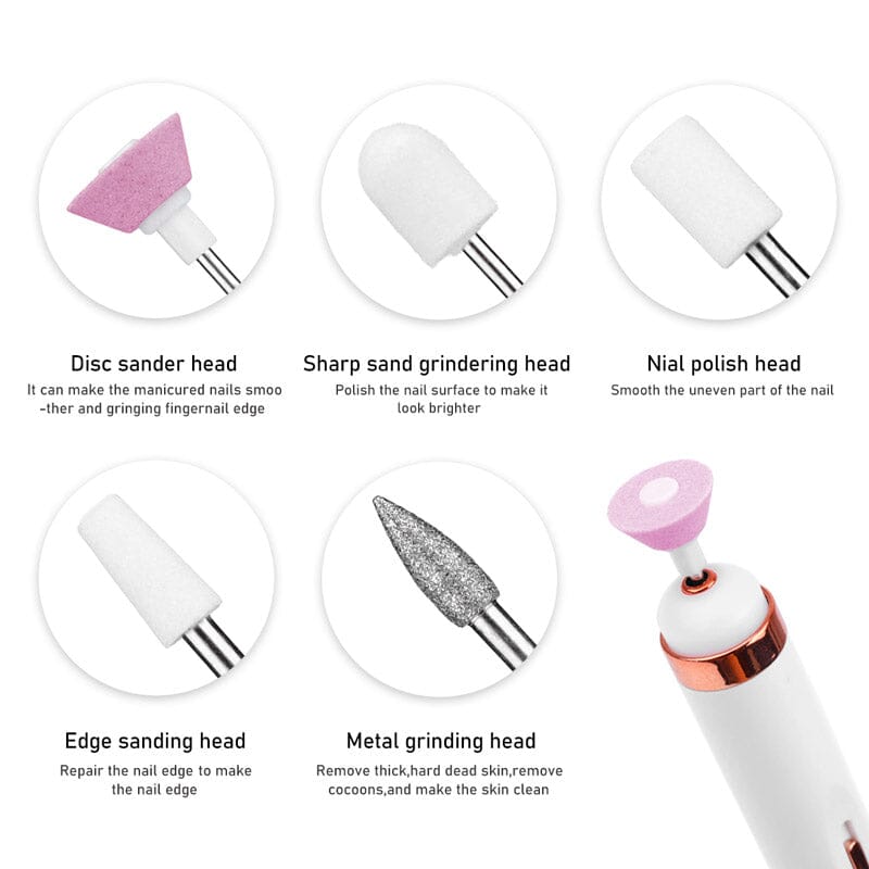 Rosegold Electric Nail Drill Machine With Light Tools & Accessories No Brand 