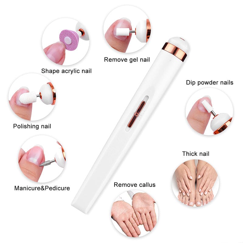Rosegold Electric Nail Drill Machine With Light Tools & Accessories No Brand 