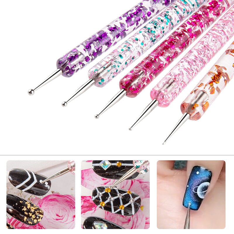 5pcs Dual-ended Nail Dotting Pen Set Tools & Accessories No Brand 