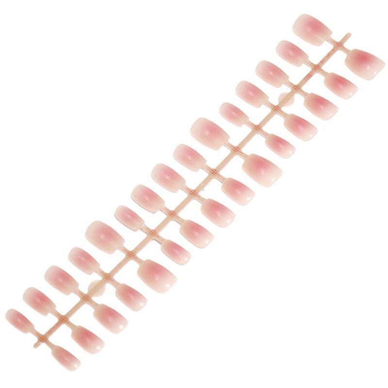 30pcs 15 Sizes Short Square Blush Gradient False Nail Tips Press on Nails Tools & Accessories No Brand 