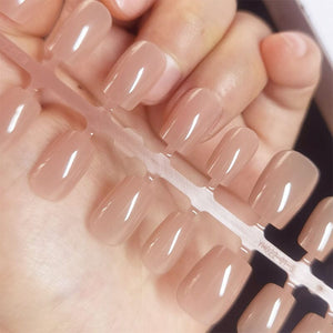 30pcs 15 Sizes Short Square Blush Gradient False Nail Tips Press on Nails Tools & Accessories No Brand 