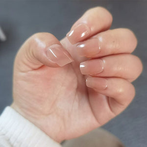 30pcs 15 Sizes Short Square Blush Gradient False Nail Tips Press on Nails Tools & Accessories No Brand 