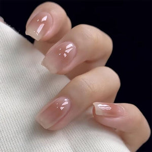30pcs 15 Sizes Short Square Blush Gradient False Nail Tips Press on Nails Tools & Accessories No Brand 