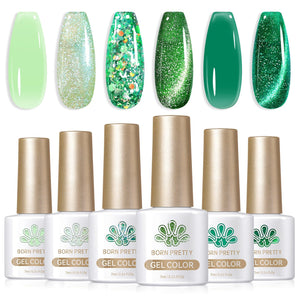 6 Colors Jelly Magnetic Gel Polish Set Fireflies Forest 7ml Gel Nail Polish BORN PRETTY 
