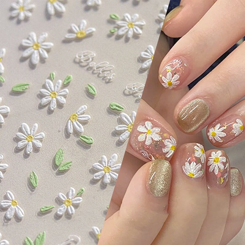Flowers 3D Nail Sticker HG-5D196 Nail Art No Brand 