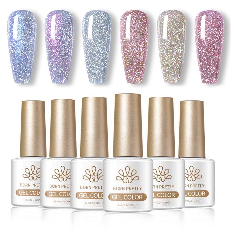 6 Colors Glitter Reflective Gel T05 Cloud 7ml Gel Nail Polish BORN PRETTY 