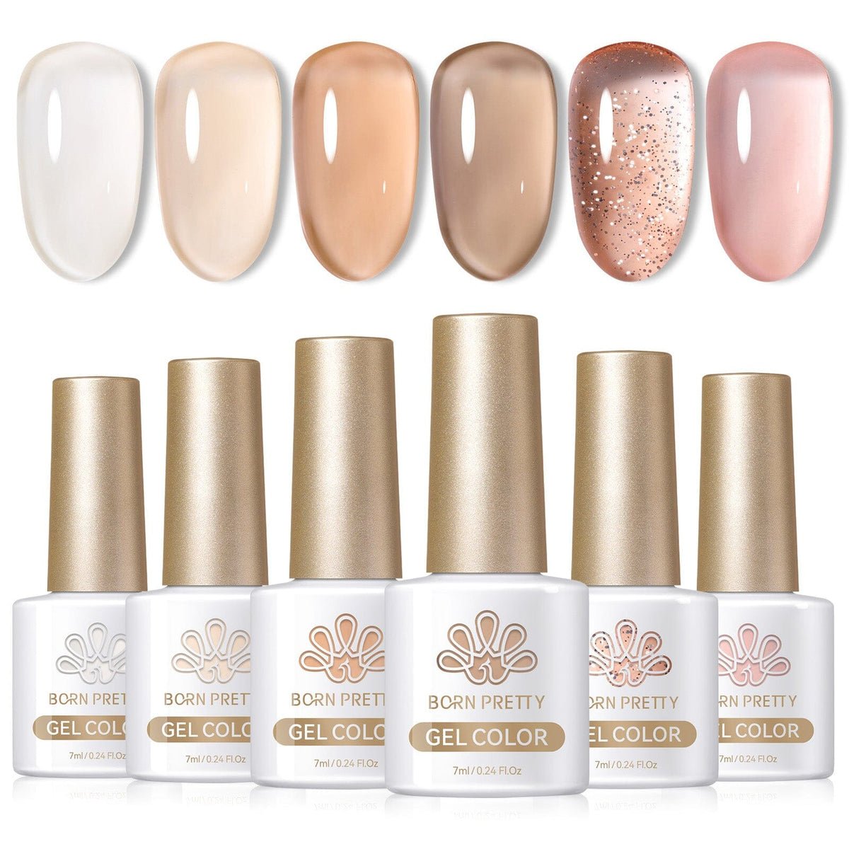 6 Colors Jelly Gel Polish Set 7ml Gel Nail Polish BORN PRETTY 