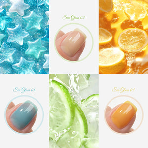 6 Colors Jelly Gel J30 Sea Glass 7ml Gel Nail Polish BORN PRETTY 