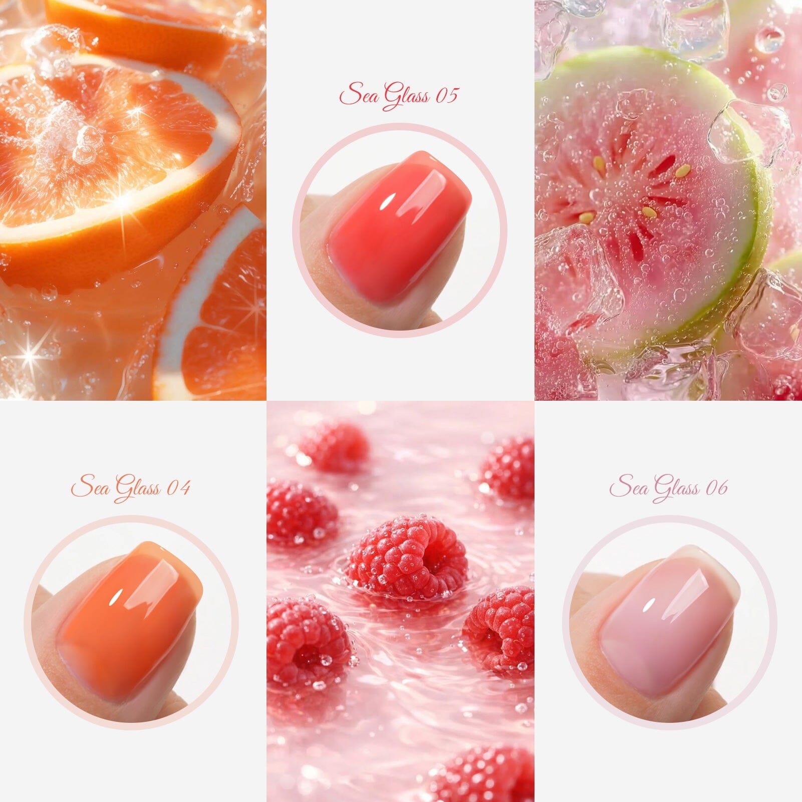 6 Colors Jelly Gel J30 Sea Glass 7ml Gel Nail Polish BORN PRETTY 