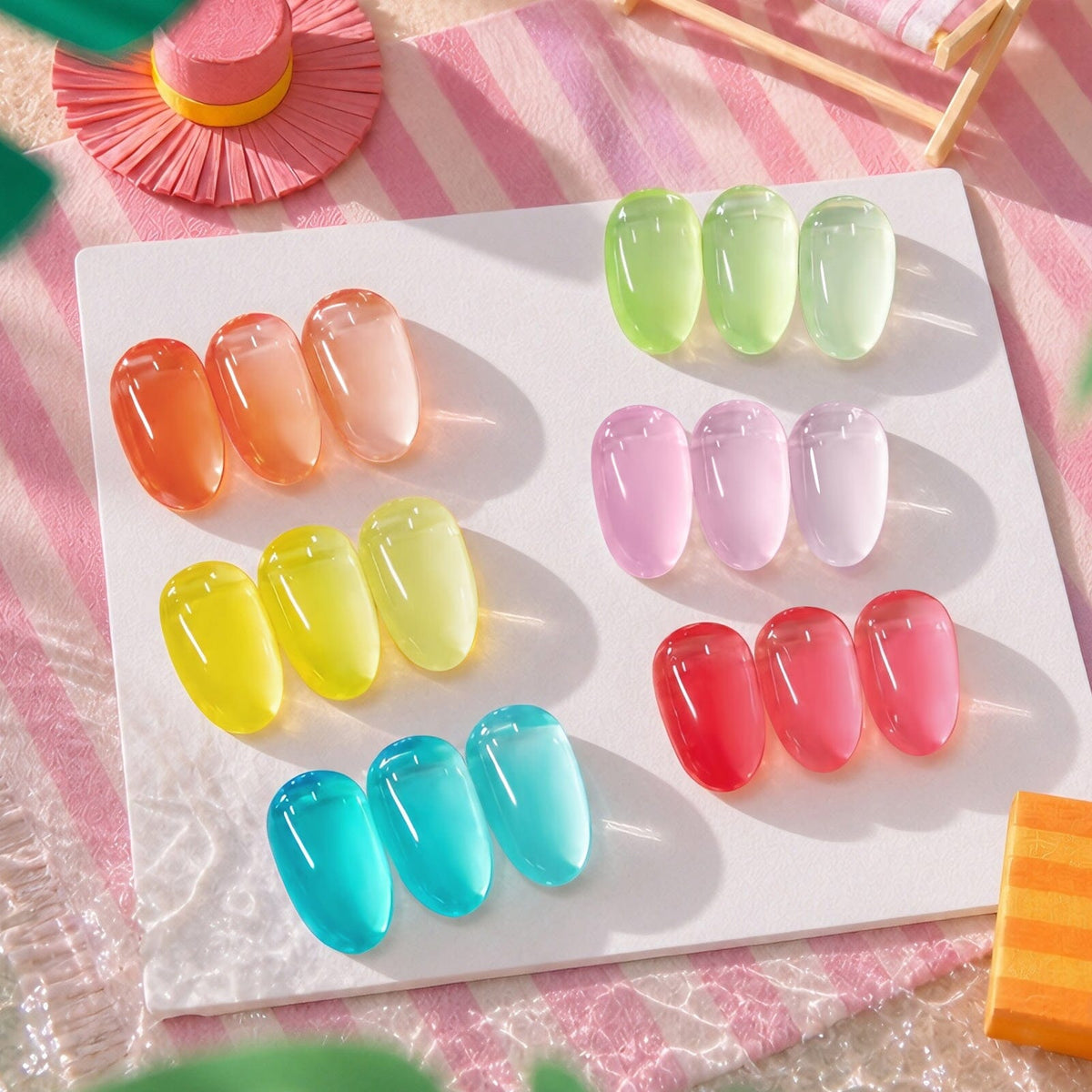 6 Colors Jelly Gel J30 Sea Glass 7ml Gel Nail Polish BORN PRETTY 