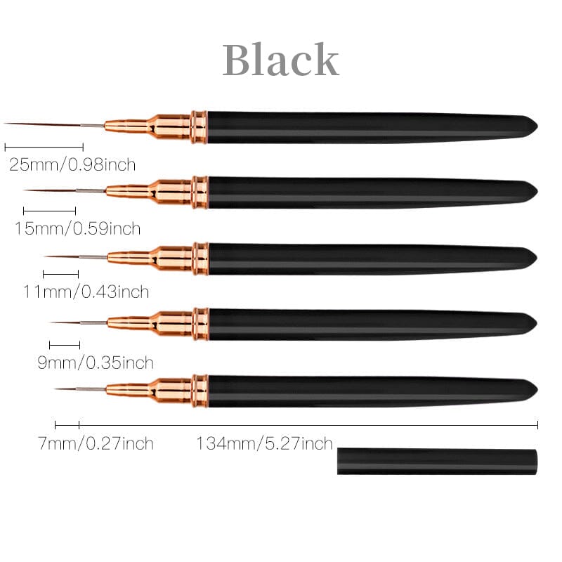 Pink Black Nail Art Liner Brush Tools & Accessories No Brand 