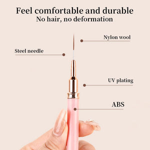 Pink Black Nail Art Liner Brush Tools & Accessories No Brand 