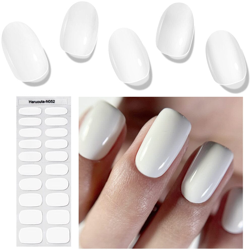 20 Tips Semi-Cured Gel Nail Strips N041-N060 Nail Sticker Harunouta N052 