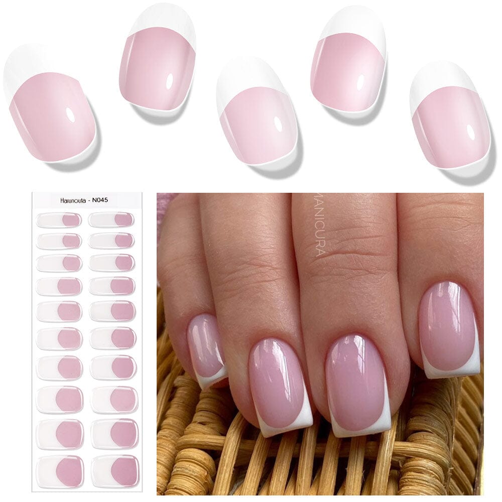 20 Tips Semi-Cured Gel Nail Strips N041-N060 Nail Sticker Harunouta N045 