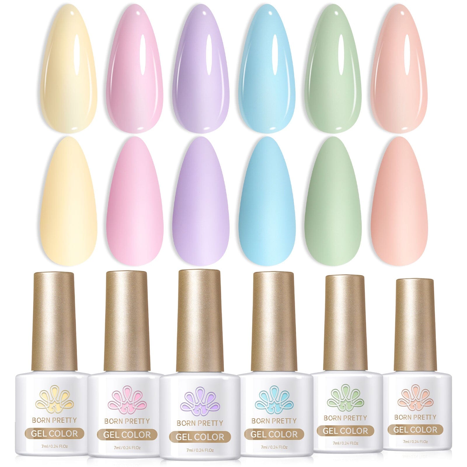 6 Colors Gel Polish Set Candy Paradise 7ml Gel Nail Polish BORN PRETTY 